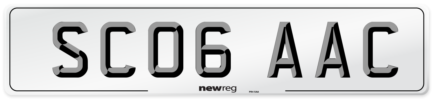 SC06 AAC Number Plate from New Reg